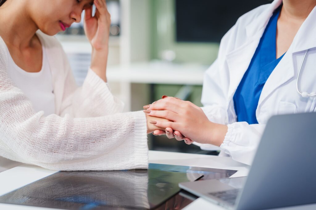 Doctor evaluation woman